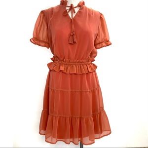 CALIFORNIA MOONRISE Tie Neck Dress